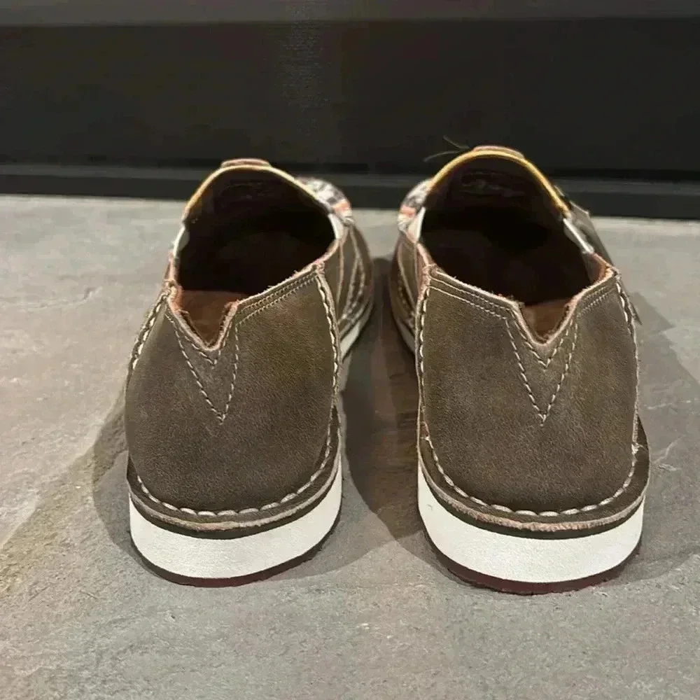 Ariat Cruiser Natural Taupe Buffalo print Leather upper slip on loafer,EVA sole - Picture 5 of 10